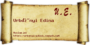 Urbányi Edina névjegykártya