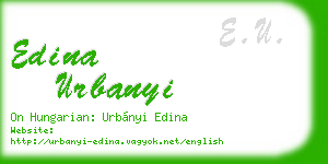 edina urbanyi business card