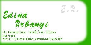 edina urbanyi business card